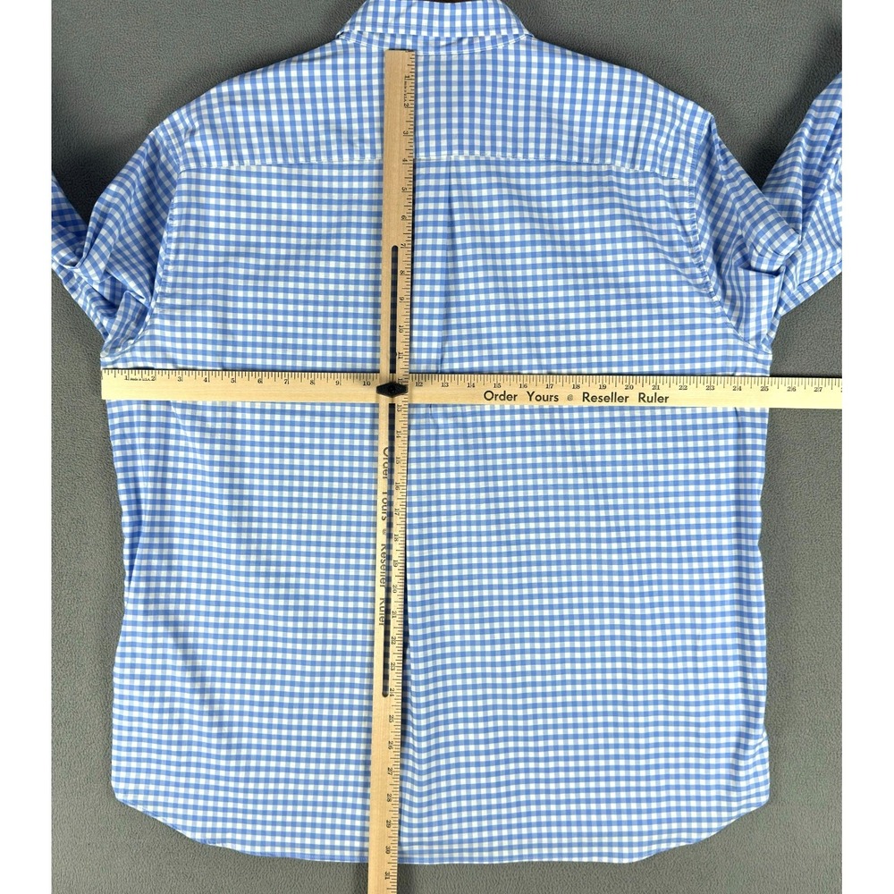 Vineyard Vines Shirt Mens XL Blue Gingham Skysail On the Go Performance Brrr - Picture 7 of 10